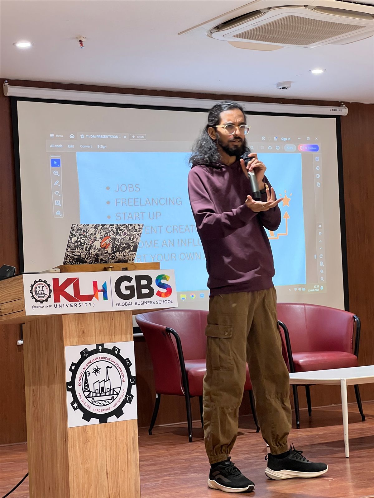 Lokesh Arukala teaching at KLH University