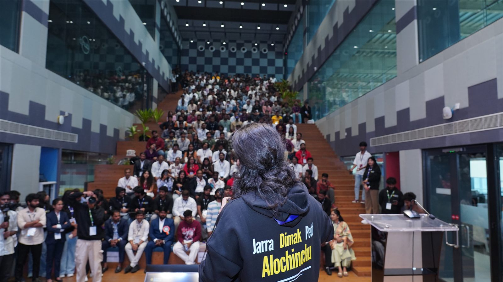 Lokesh Arukala speaking at T-Hub Hyderabad